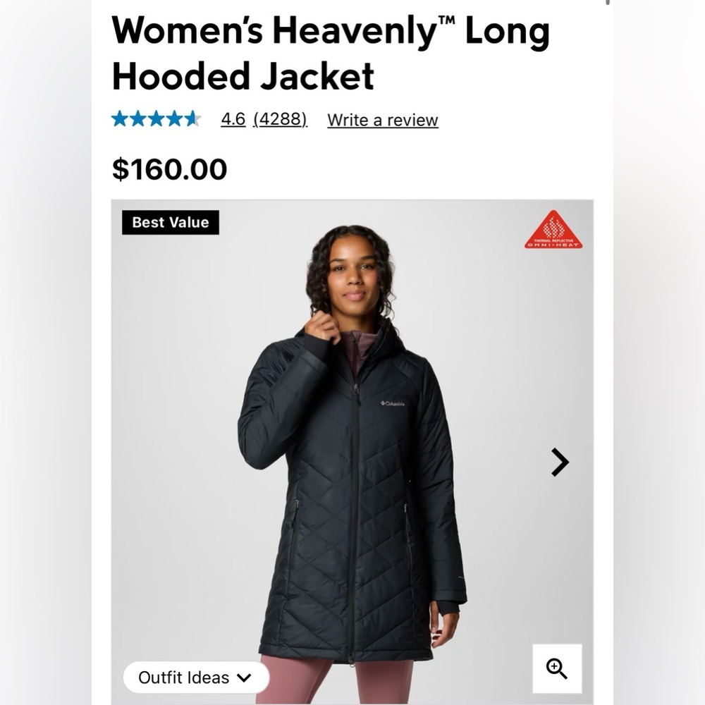 Columbia Sportswear Long Omni-heat Coat